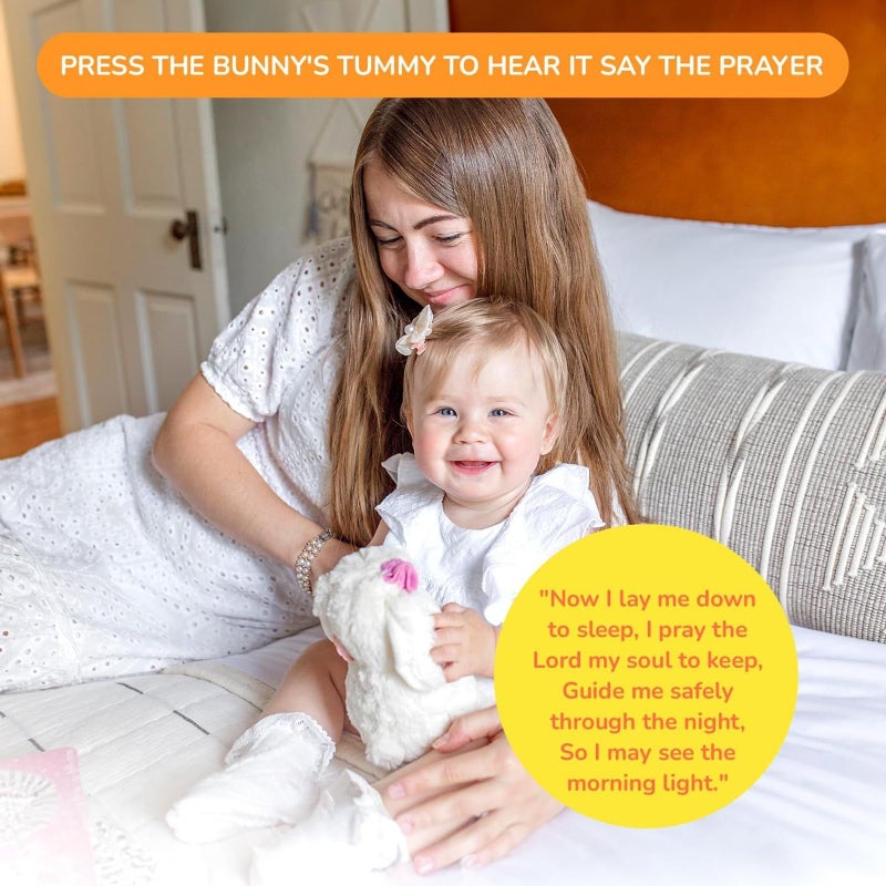 Tickle & Main Everybunny Prays Bunny Plush & Musical Prayer Toy for Christening Gifts for Girls - Pink, 7 in - Baby Dedication & Baptism Gifts for Girls with Illustrated Board Book - Image 5